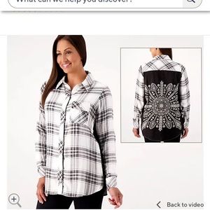 Button up corduroy back shirt